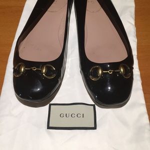 Gucci Horsebit Accent Patent Leather D’Orsay Flats
